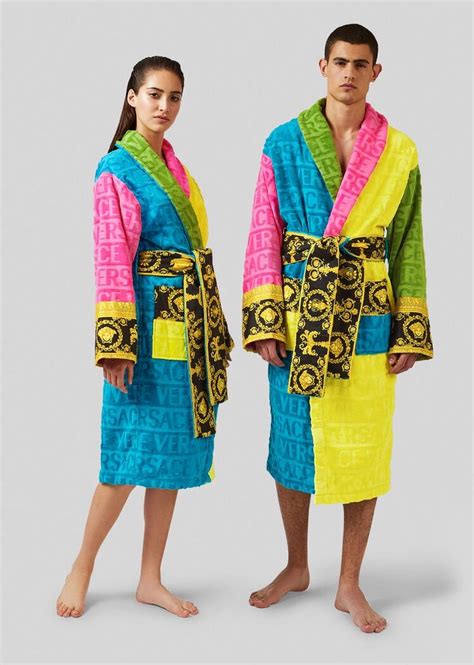 versace colourful robe|multi color Versace robe.